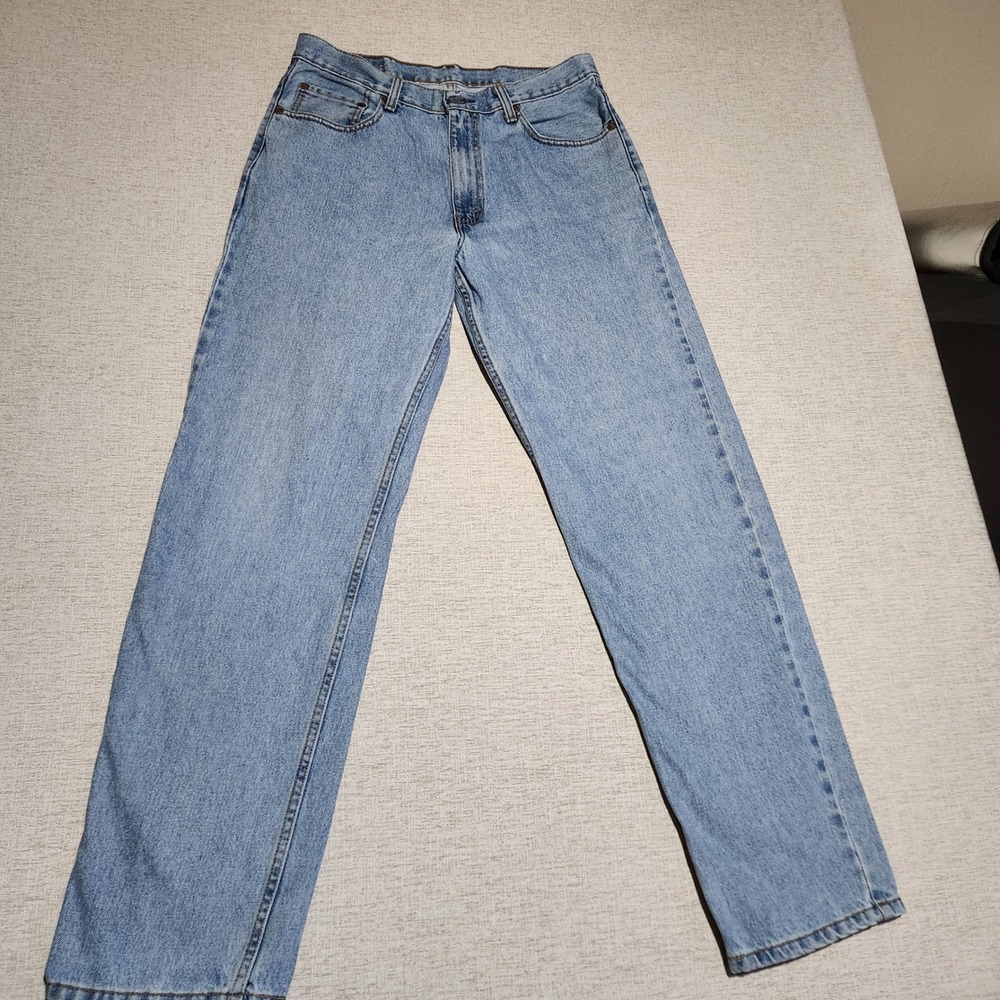 Levis 550 Relaxed Fit Jeans Mens 34x34 Light Wash Blue Tapered Leg Denim